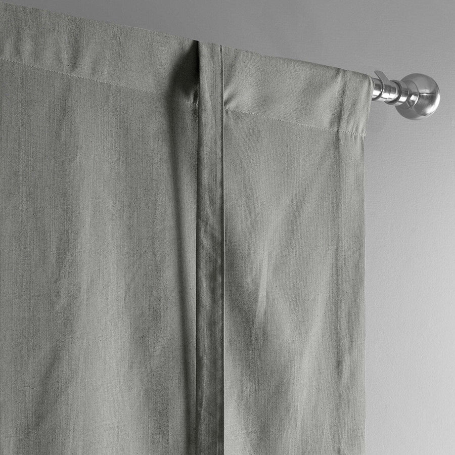 Dark Grey Dune Textured Solid Cotton Tie-Up Window Shade