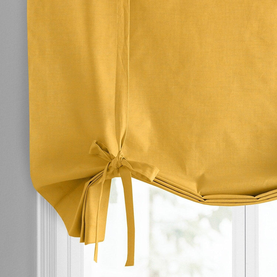 Ochre Dune Textured Solid Cotton Tie-Up Window Shade