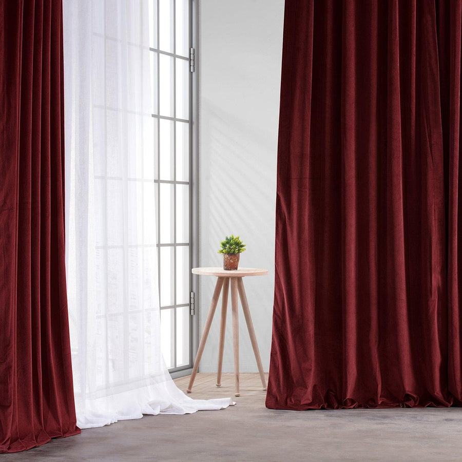 Dark Merlot Heritage Plush Velvet Custom Curtain - HalfPriceDrapes.com