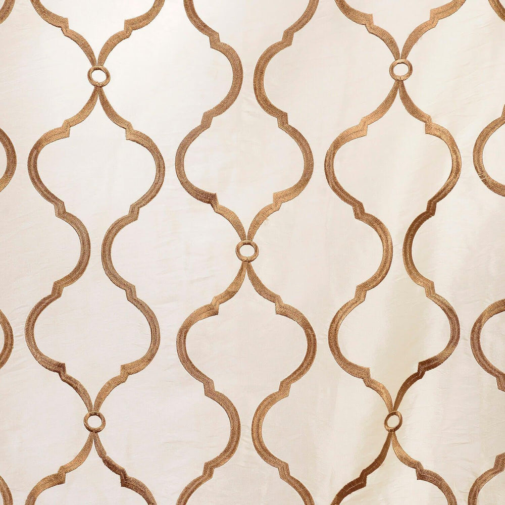 Tunisia Ivory Designer Embroidered Swatch - HalfPriceDrapes.com