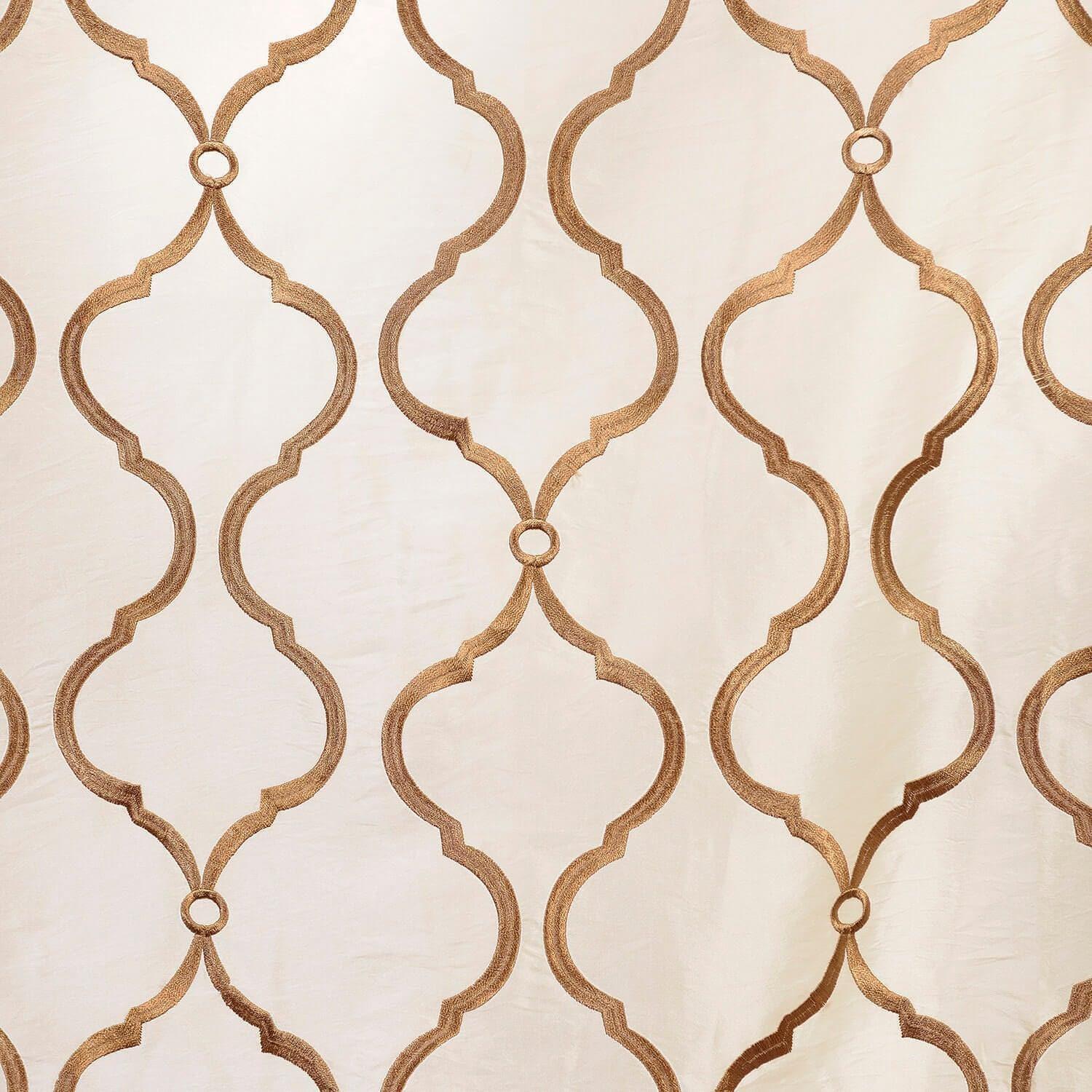 Tunisia Ivory Designer Embroidered Swatch - HalfPriceDrapes.com