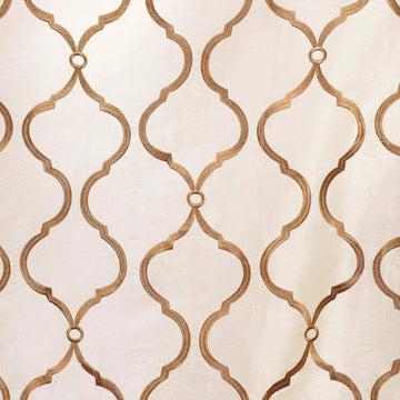Tunisia Ivory Designer Embroidered Swatch - HalfPriceDrapes.com