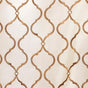 Tunisia Ivory Geometric Embroidered Designer Faux Silk Swatch