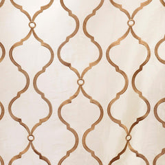 Tunisia Ivory Geometric Embroidered Designer Faux Silk Swatch