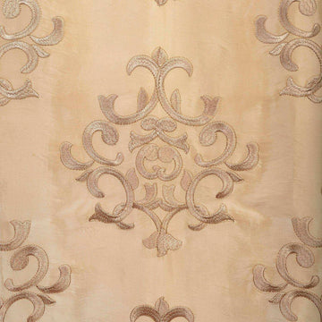 Ankara Champagne Beige Designer Embroidered Swatch - HalfPriceDrapes.com