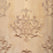 Ankara Champagne Beige Emblem Embroidered Designer Faux Silk Swatch