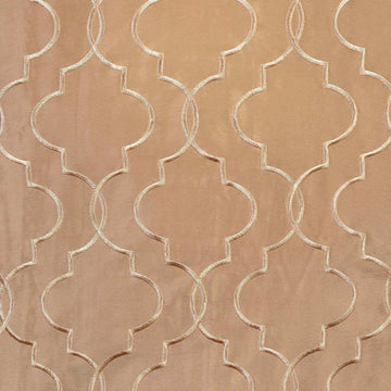 Algeirs Champagne Embroidered Designer Faux Silk Swatch - HalfPriceDrapes.com