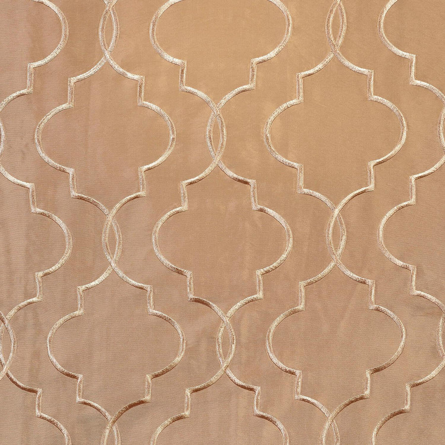 Algeirs Champagne Embroidered Designer Faux Silk Swatch - HalfPriceDrapes.com