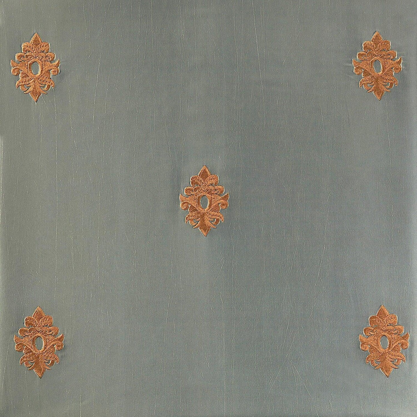 Trophy Grey & Gold Designer Embroidered Fabric - HalfPriceDrapes.com
