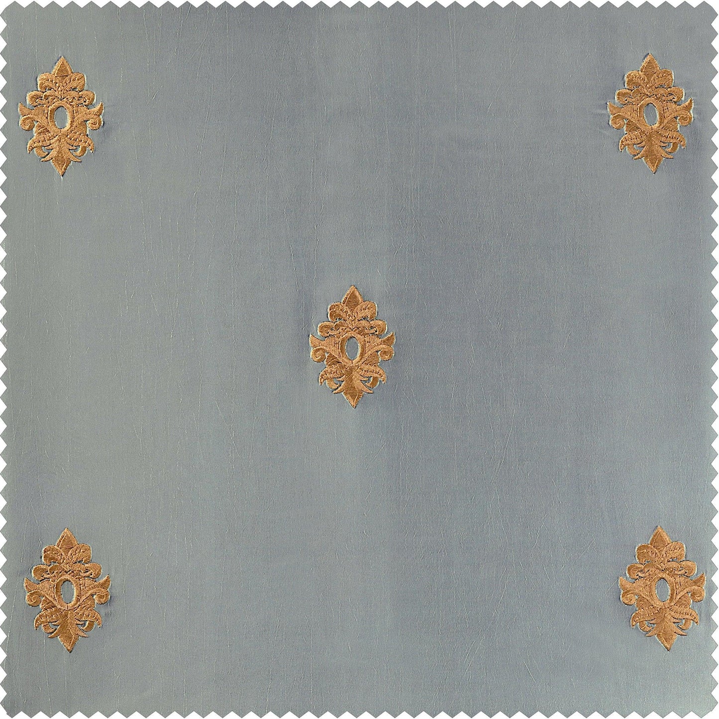 Trophy Grey & Gold Designer Embroidered Swatch - HalfPriceDrapes.com