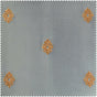 Trophy Grey & Gold Emblem Embroidered Designer Faux Silk Swatch