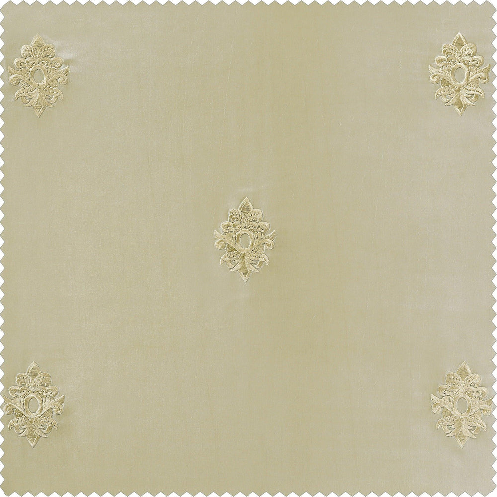 Trophy Cool Beige & Gold Designer Embroidered Swatch - HalfPriceDrapes.com