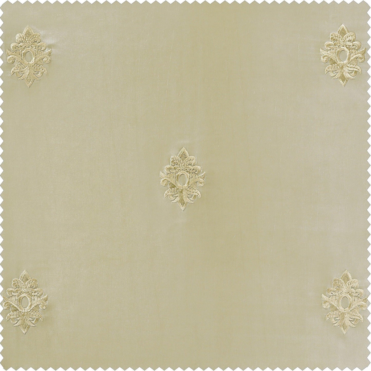 Trophy Cool Beige & Gold Designer Embroidered Swatch - HalfPriceDrapes.com