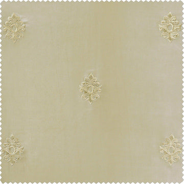 Trophy Cool Beige & Gold Designer Embroidered Swatch - HalfPriceDrapes.com