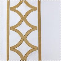 Espalier Off White Designer Embroidered Swatch - HalfPriceDrapes.com