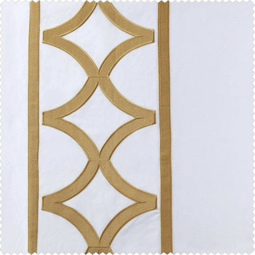 Espalier Off White Designer Embroidered Swatch - HalfPriceDrapes.com