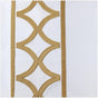 Espalier Off White Bordered Embroidered Designer Faux Silk Swatch