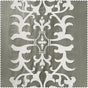 Renaissance Platinum Bordered Embroidered Designer Faux Silk Swatch