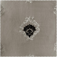 Elias Platinum Silver Designer Embroidered Swatch - HalfPriceDrapes.com