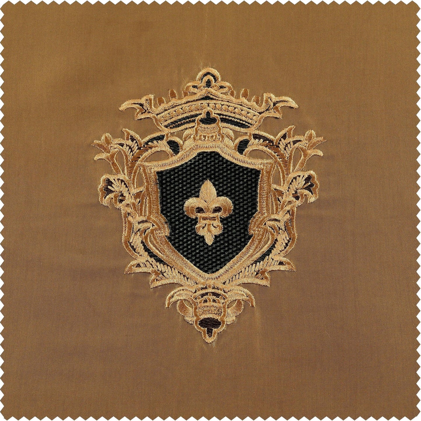 Zelda Gold Designer Embroidered Swatch - HalfPriceDrapes.com