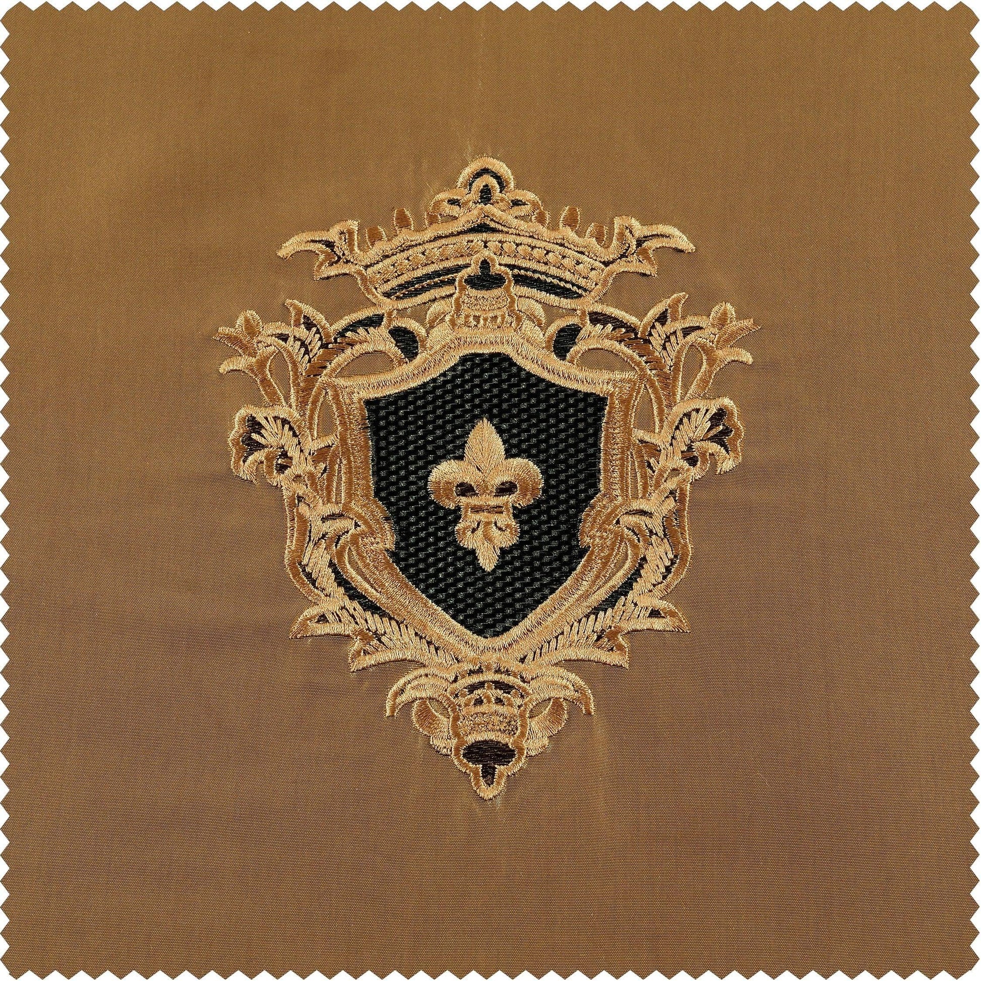 Zelda Gold Designer Embroidered Swatch - HalfPriceDrapes.com