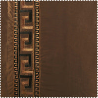 Greco Copper Brown Designer Embroidered Swatch - HalfPriceDrapes.com