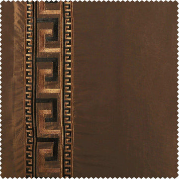 Greco Copper Brown Designer Embroidered Swatch - HalfPriceDrapes.com