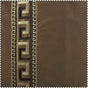 Greco Mushroom Bordered Embroidered Designer Faux Silk Swatch