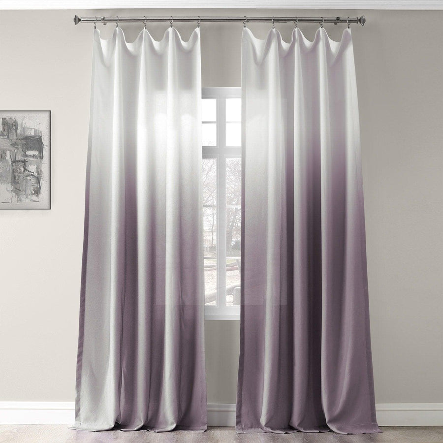 Plum Ombre Faux Linen Curtain