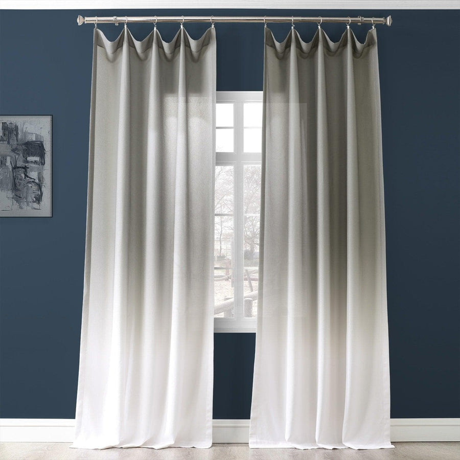 Slate Ombre Faux Linen Curtain