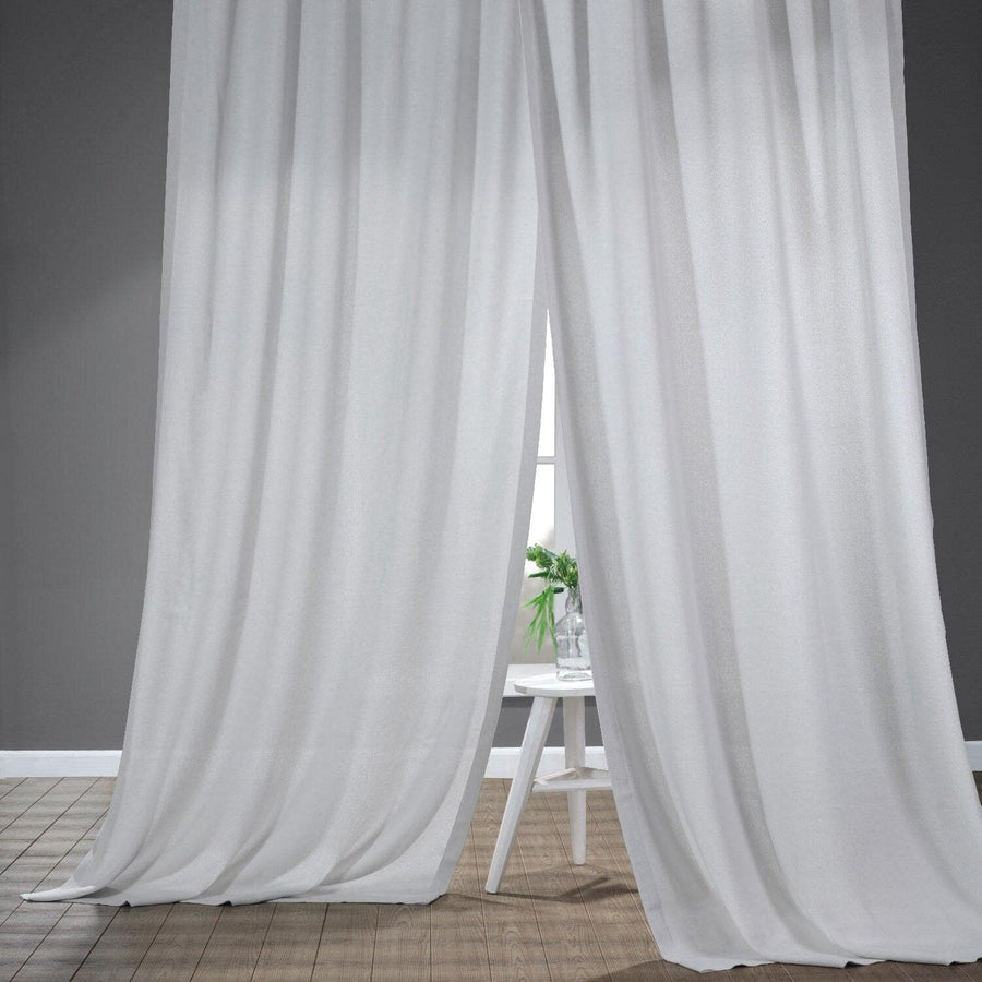 Polar Grey Faux Linen Curtain