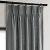 Pewter Grey French Pleat Heavy Faux Linen Curtain