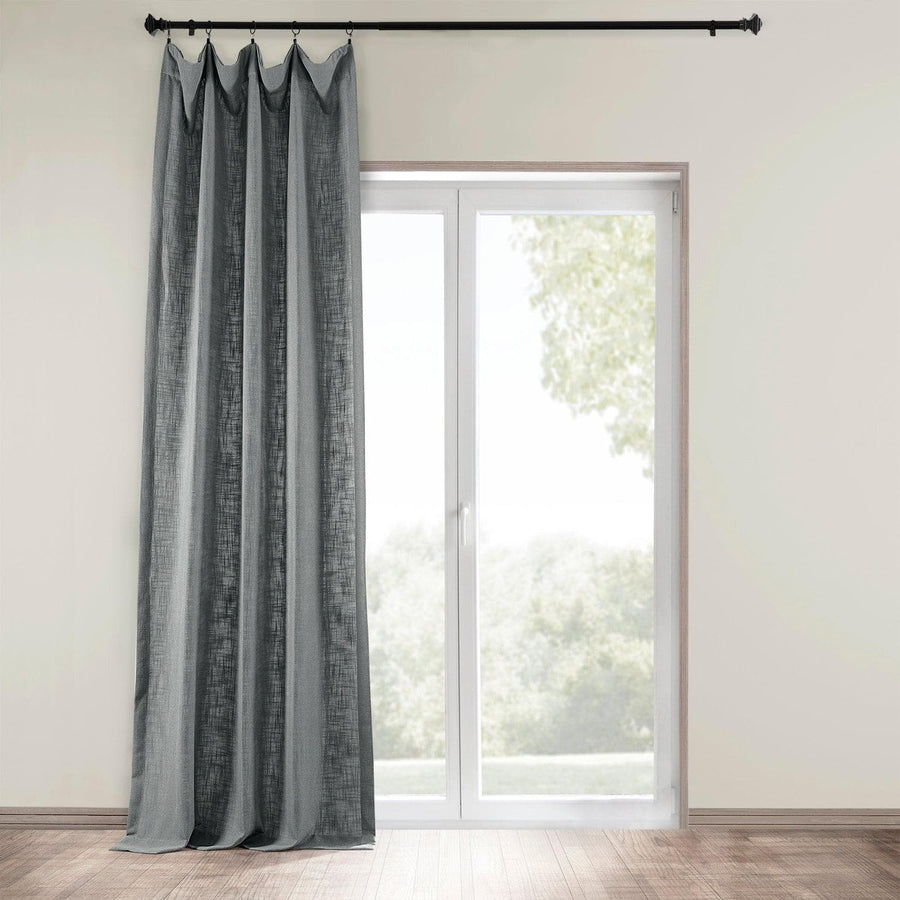 Pewter Grey Heavy Faux Linen Curtain - HalfPriceDrapes.com