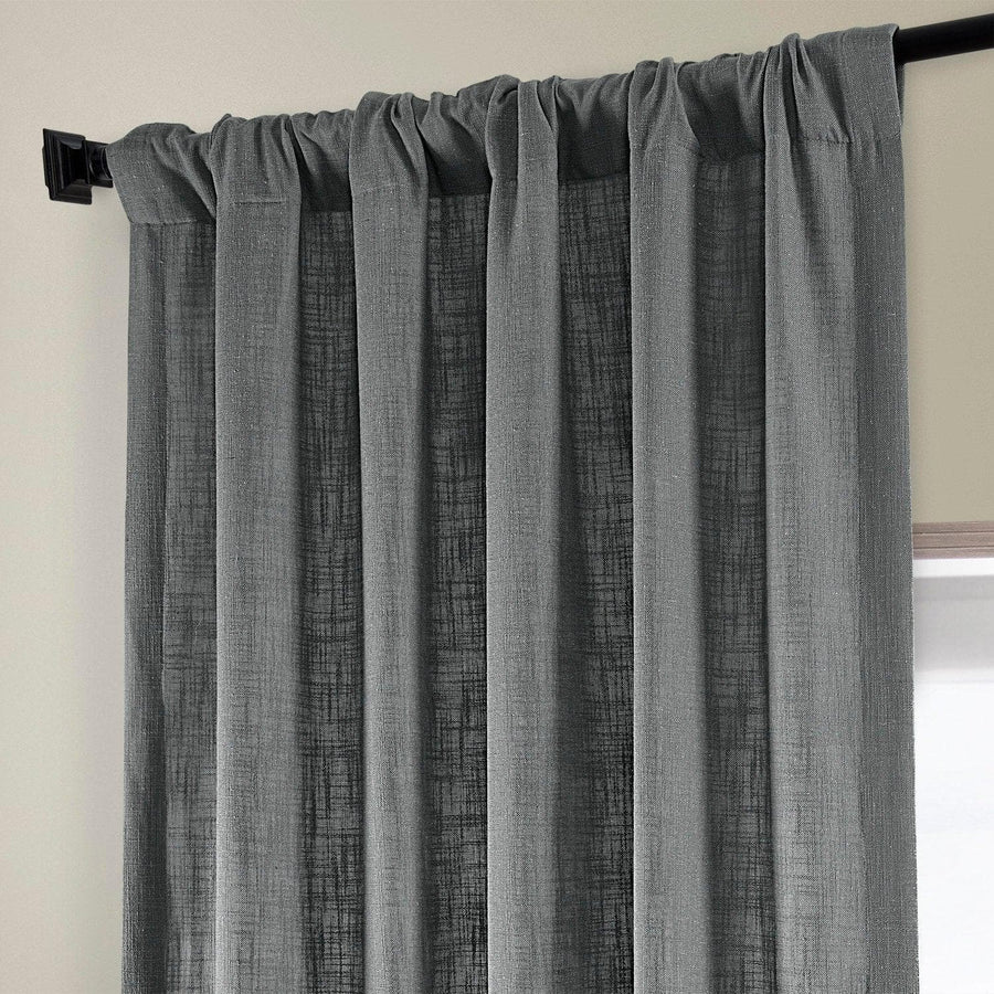 Pewter Grey Heavy Faux Linen Curtain