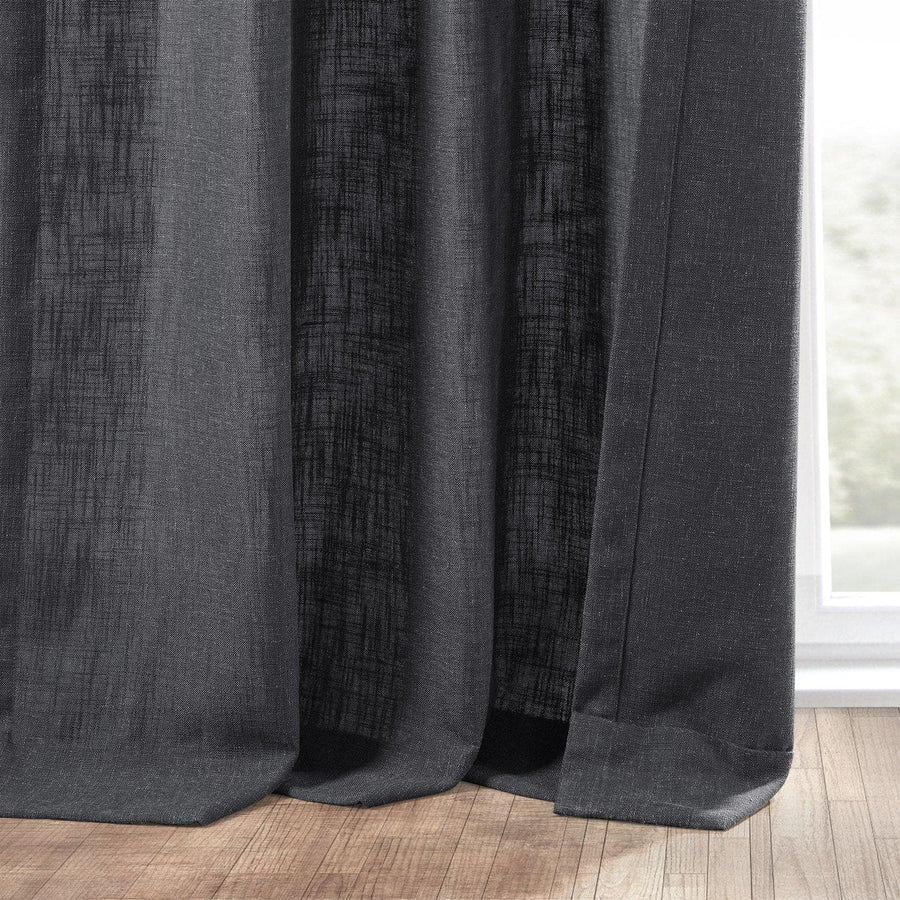 Slate Grey Heavy Faux Linen Curtain - HalfPriceDrapes.com