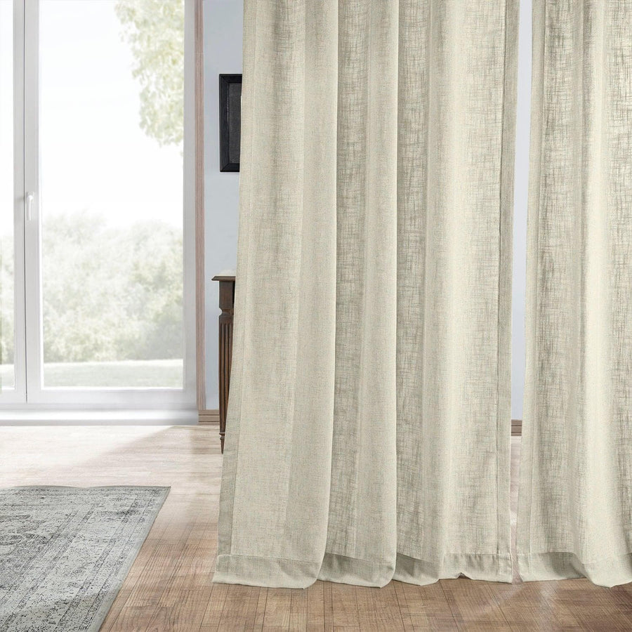 Malted Cream Heavy Faux Linen Custom Curtain - HalfPriceDrapes.com