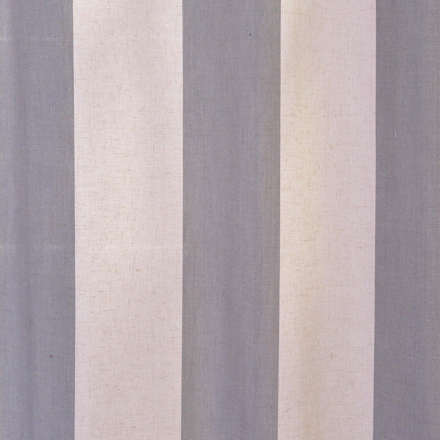 Del Mar Grey Striped Linen Blend Swatch