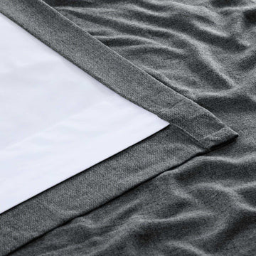 Modern Grey Grommet Heathered Woolen Weave Curtain