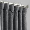 Modern Grey Heathered Woolen Weave Curtain