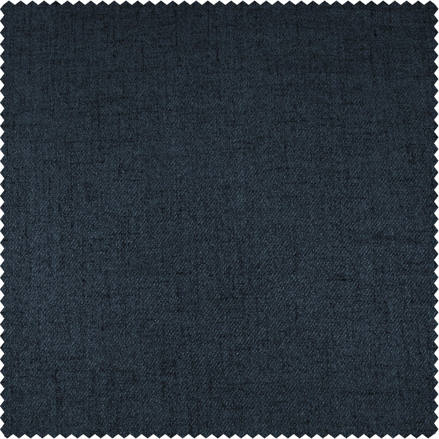 Dark Denim Blue Heathered Woolen Weave Swatch - HalfPriceDrapes.com