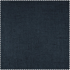 Dark Denim Blue Grommet Heathered Woolen Weave Curtain