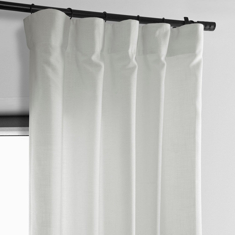 White Classic Faux Linen Curtain