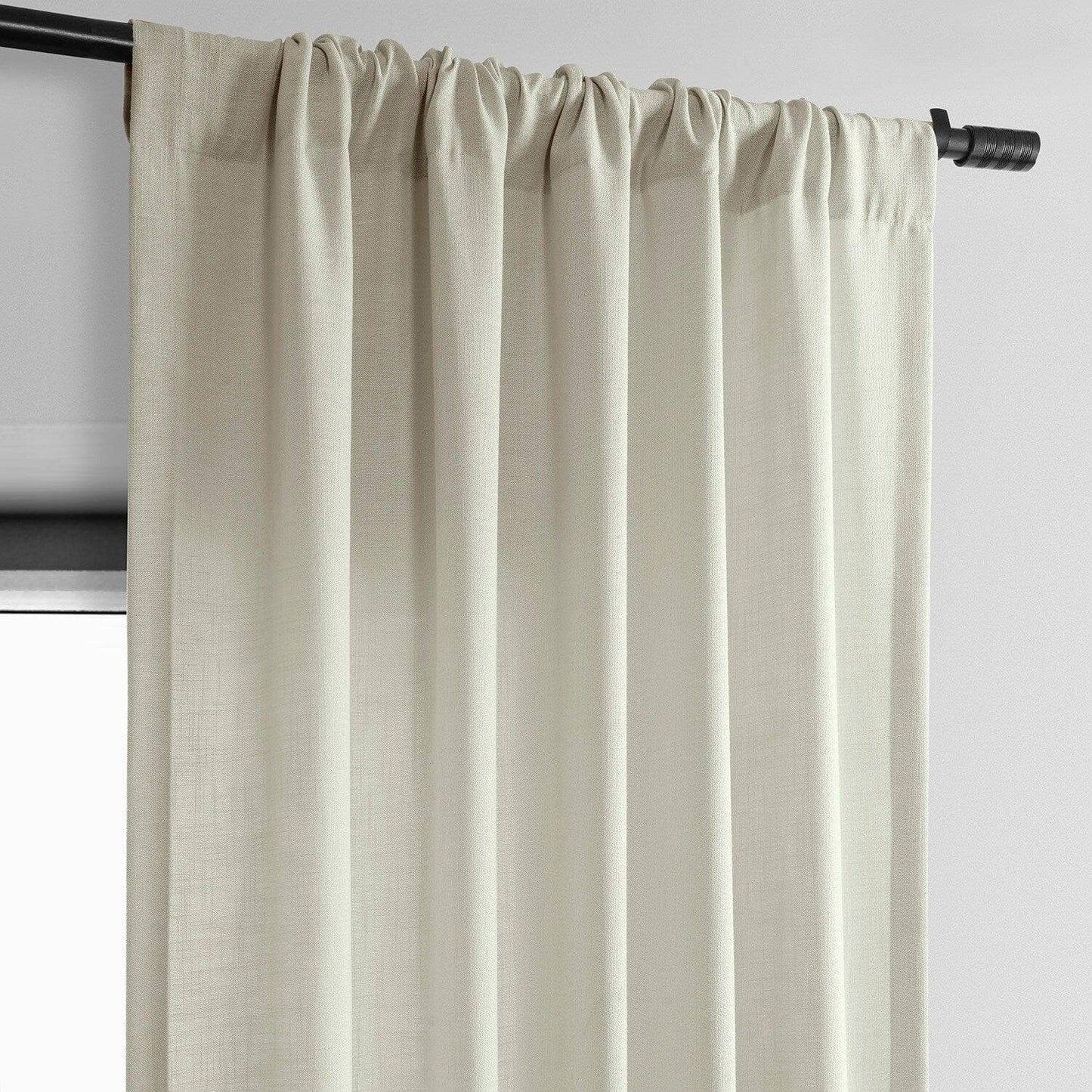Light Tan Classic Faux Linen Curtain