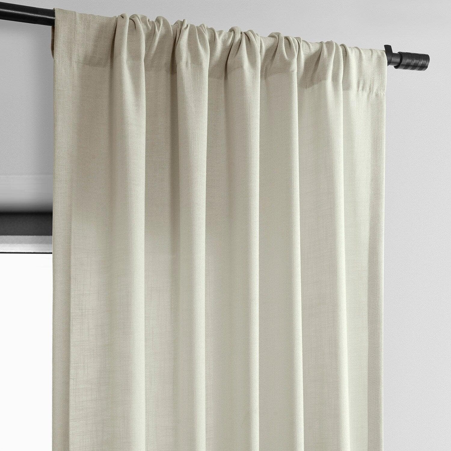 Light Tan Classic Faux Linen Curtain