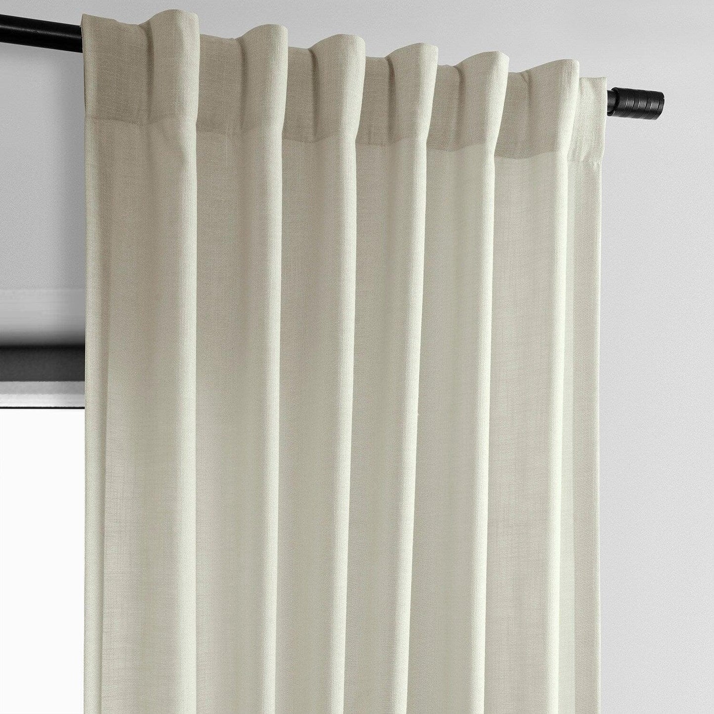 Light Tan Classic Faux Linen Curtain