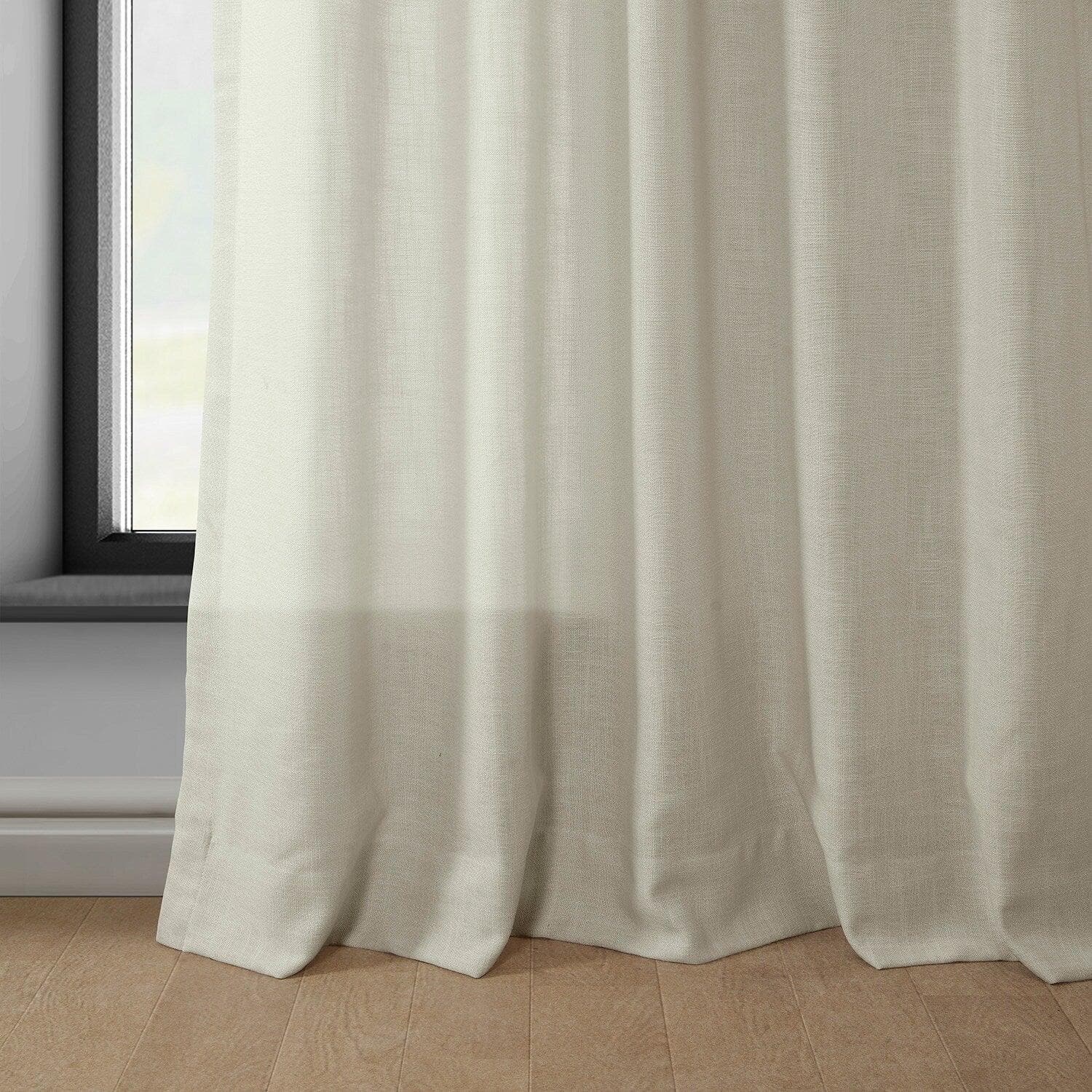 Light Tan Classic Faux Linen Curtain