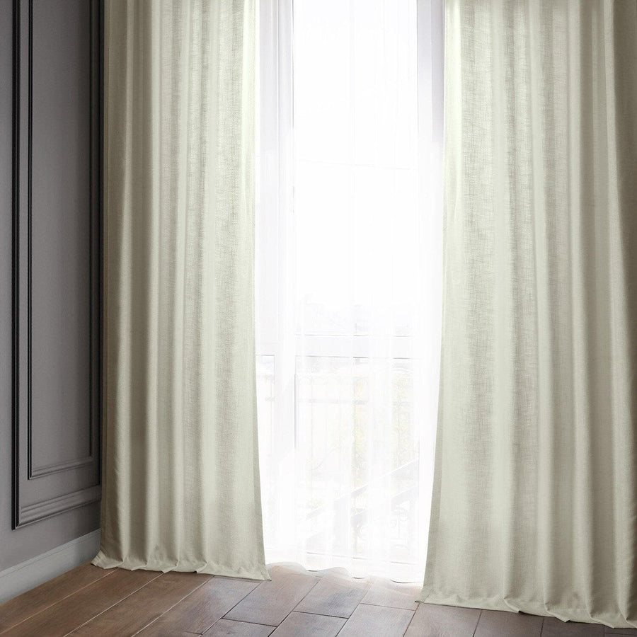 Light Tan Classic Faux Linen Curtain