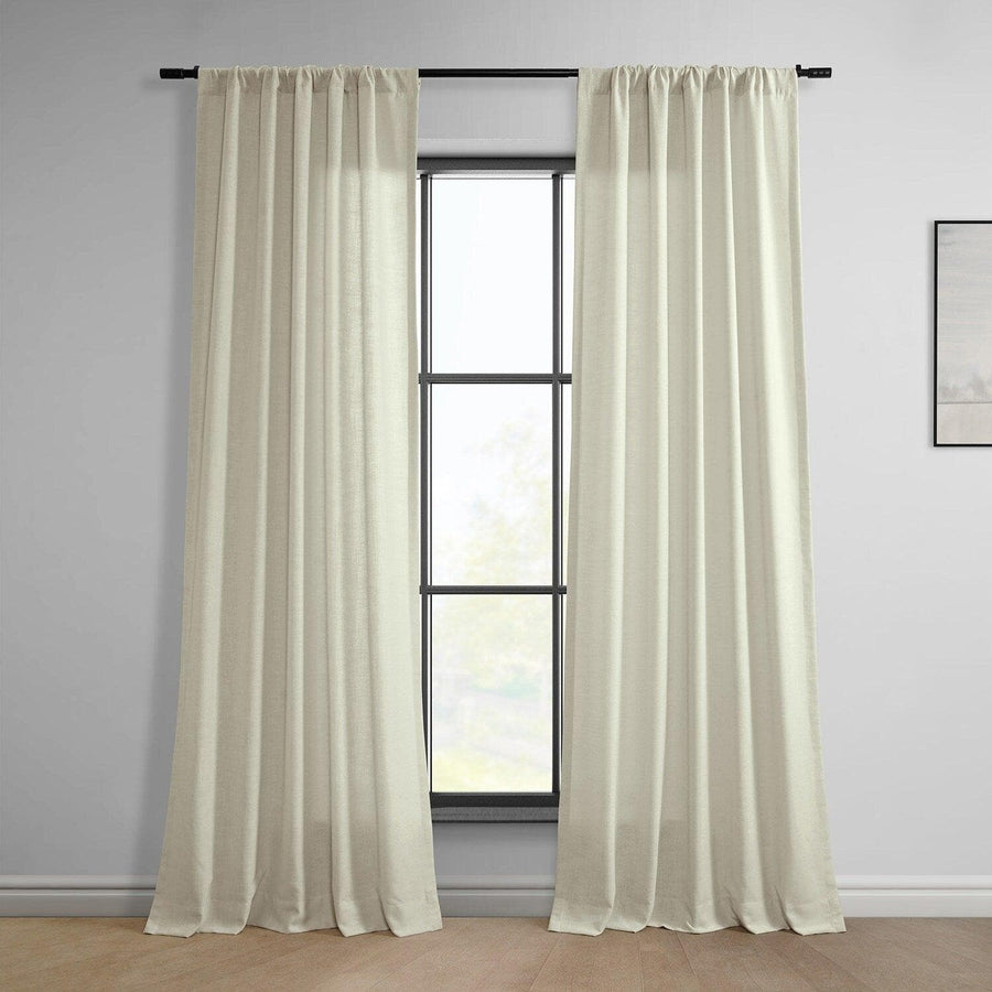 Light Tan Classic Faux Linen Curtain