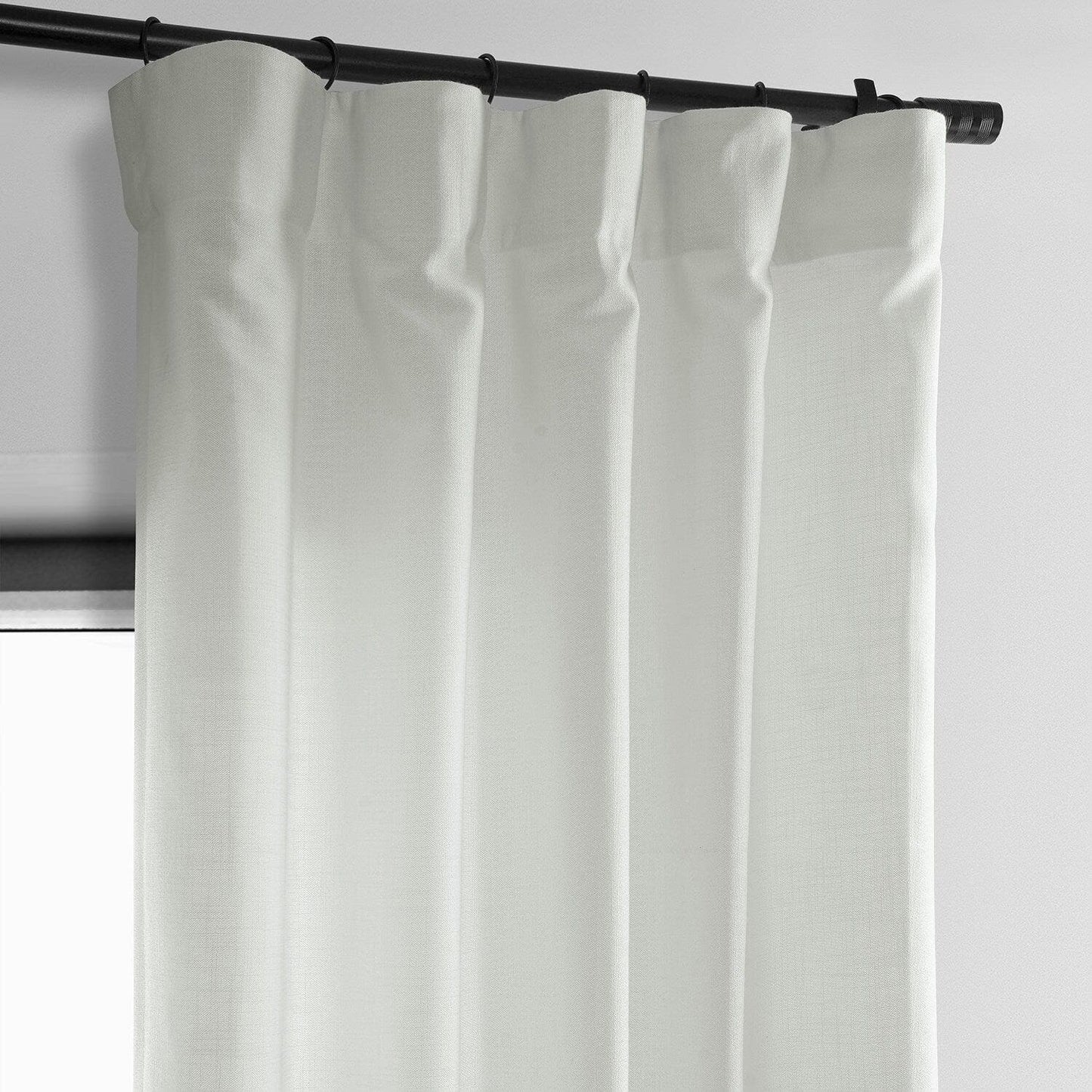 Off White Classic Faux Linen Curtain