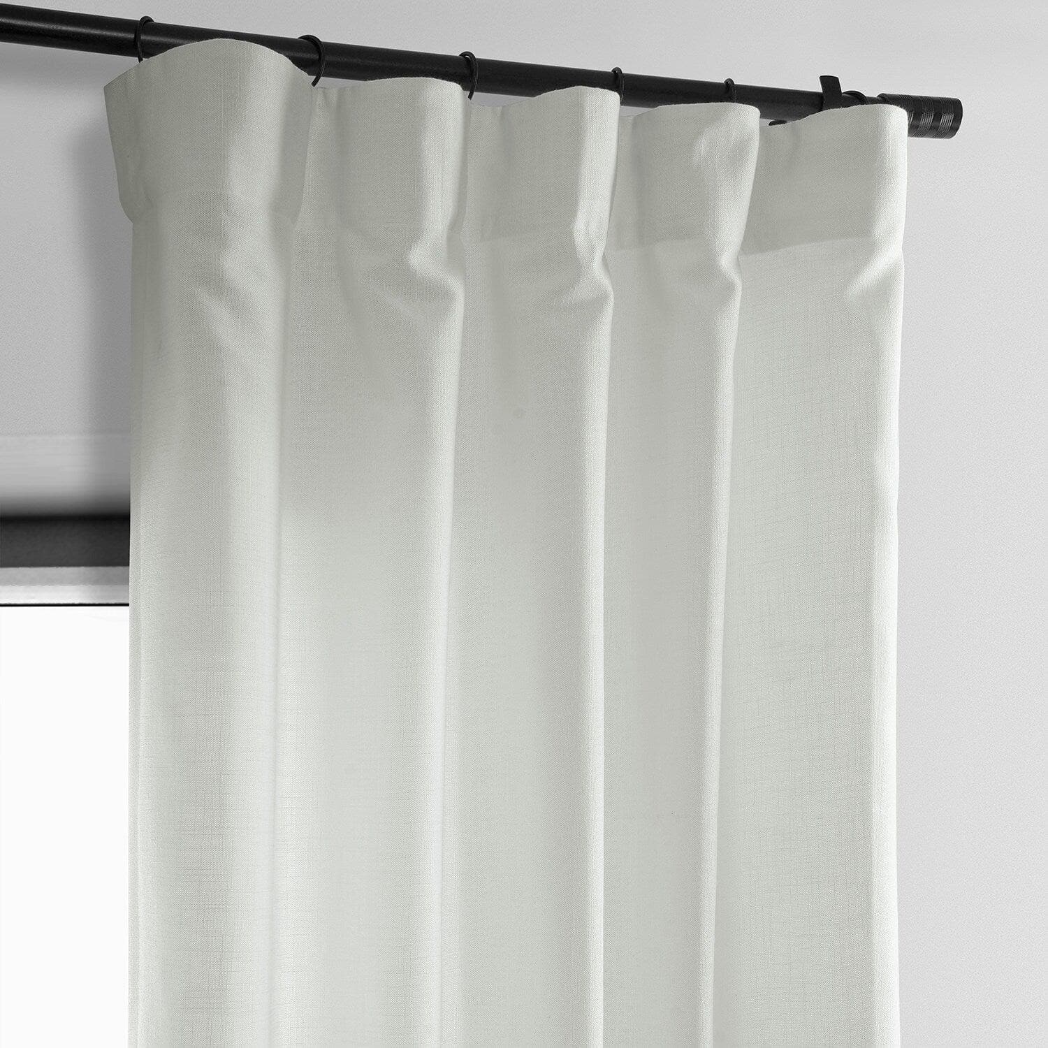 Off White Classic Faux Linen Curtain